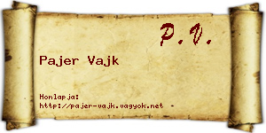 Pajer Vajk névjegykártya